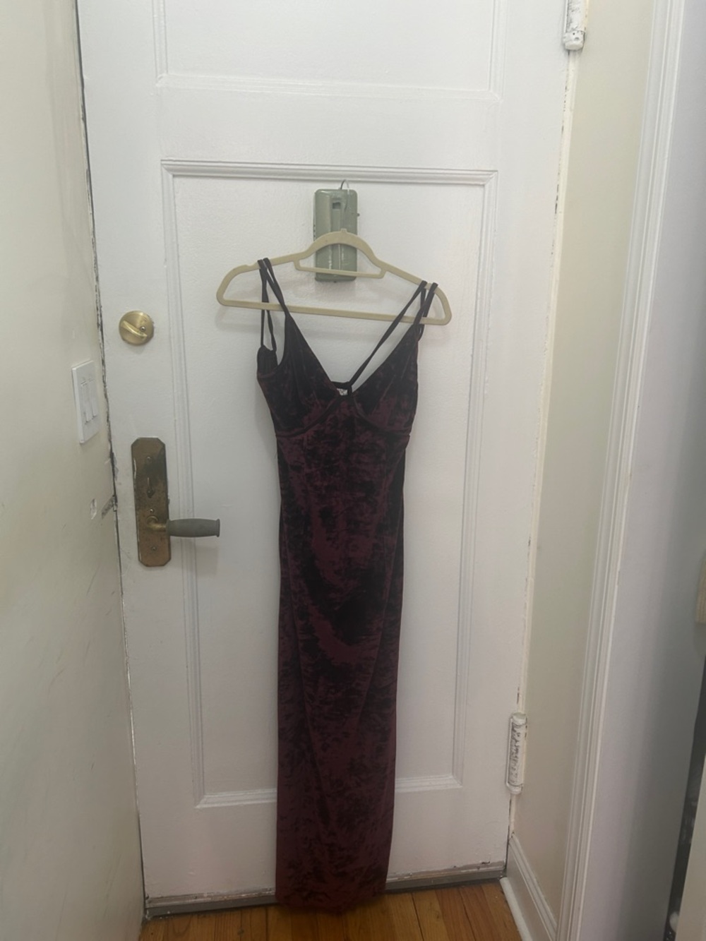 Free People Velvet Burgundy floor length dress